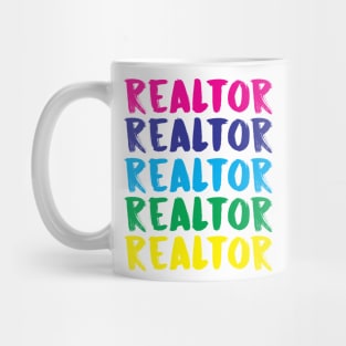 Realtor Rainbow Handwritten T-Shirt Mug